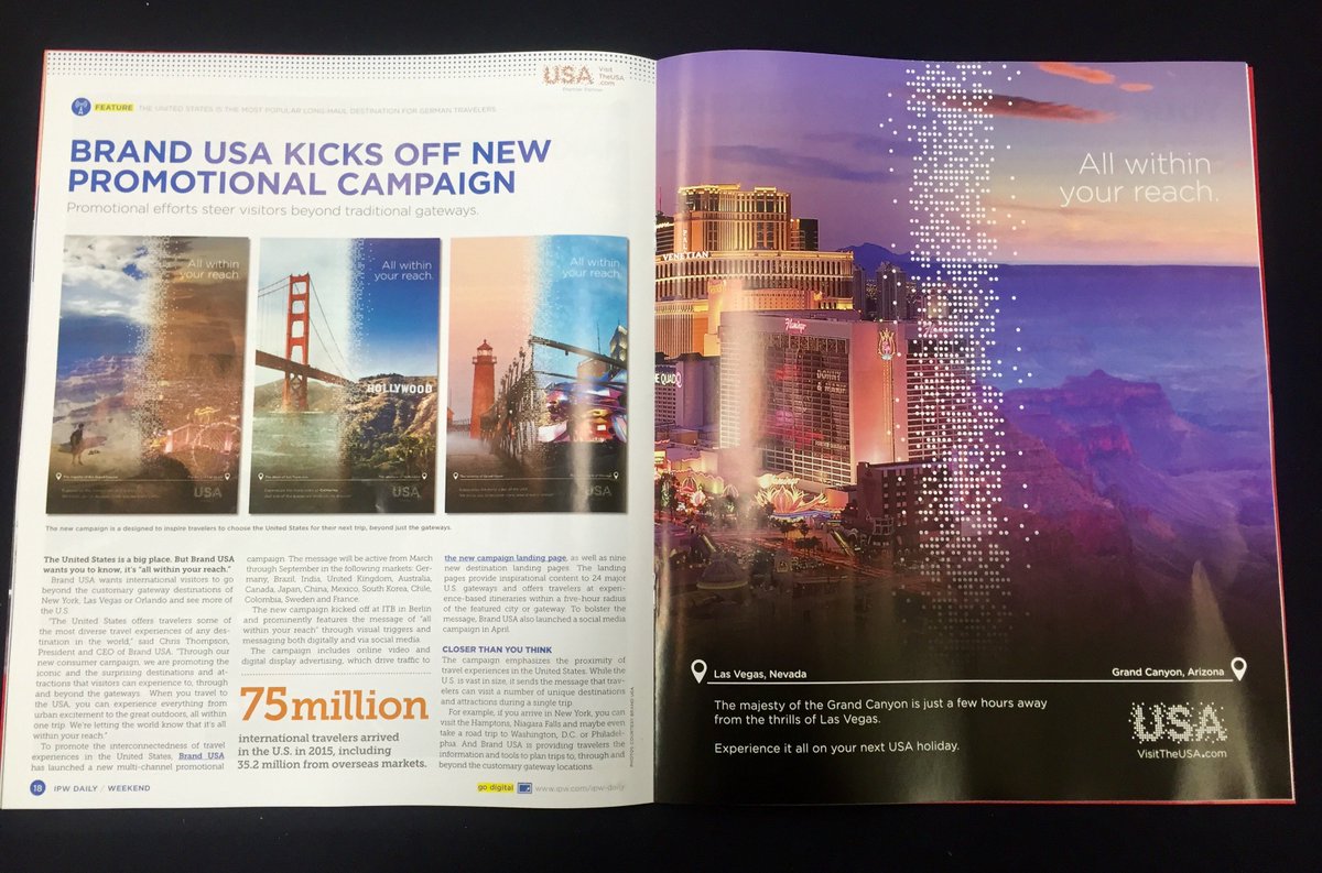 CNN_newstrend's tweet image. Spotted in today’s #IPWDaily: #BrandUSA Kicks off New Promotional Campaign #IPW1 dlvr.it/R9v7lV