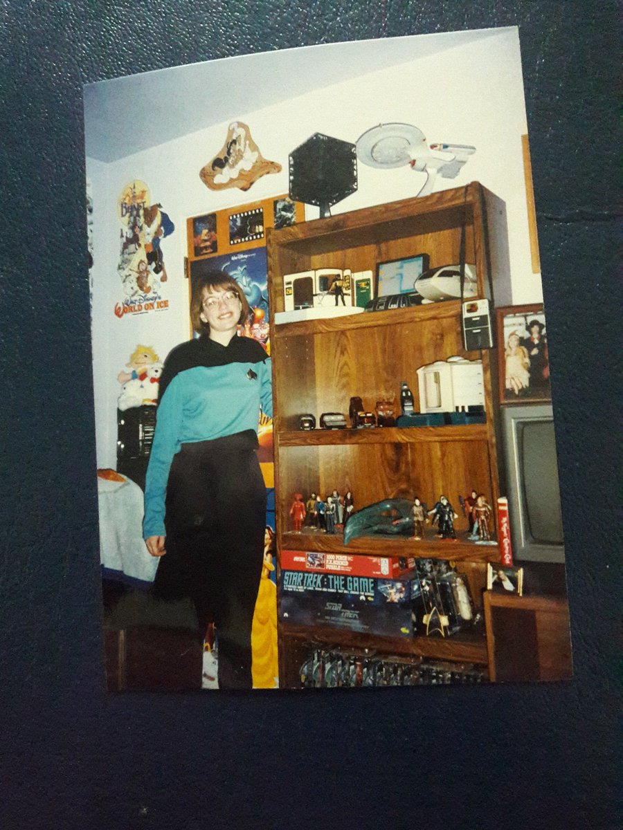 OneLastChance18's tweet photo. Getting my ST:TNG binge watch on! I grew up wanting to be Dr. Crusher, as these circa 1994 photos show. @gates_mcfadden I became an Occupational Therapist instead of a doctor - not sure if that's a position on the Enterprise, but it definitely should be. God's blessings! https://t.co/OV4Vzrb2N6