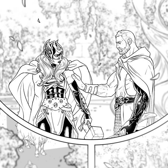 "Unhand me, Odinson, or lose the only hand you have left."

THROWBACK THORSDAY ⚡️?⚡️ THE MIGHTY THOR #702, written by @jasonaaron, drawn by me, colored by @COLORnMATT, 2017. 