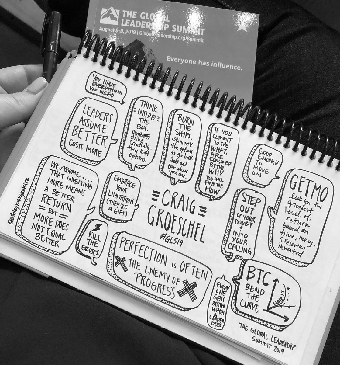 ashnkirk's tweet photo. @craiggroeschel giving awesome leadership advice at #GLS19 ! #showyourwork #visualnotes #graphicrecording https://t.co/60vFdTqdaD