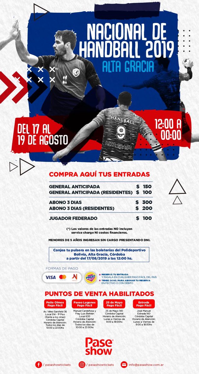 17, 18 y 19 de Agosto en Alta Gracia, Nacional femenino y masculino. Hermoso desafío para todo el equipo, intentaremos estar a la altura de semejante evento. Ya podes comprar las entradas en paseshow.com.ar/#/eventos/torn…