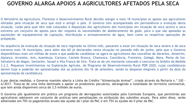 agricultura_pt's tweet photo. Governo alarga apoios a agricultores afetados pela seca 

#Governo #apoios #MAFDR #seca #agricultores #agricultura #PAC #PDR2020 https://t.co/egVga9LFB0