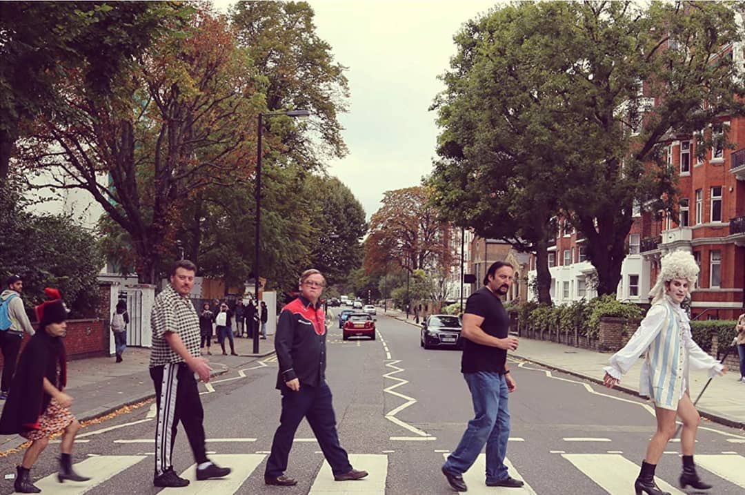 thehighbutton's tweet image. The Trailer Park Boys made the trip to Europe, had to stop along the way at Abbey Road. Long way from the park! #TheHighButton 🚓