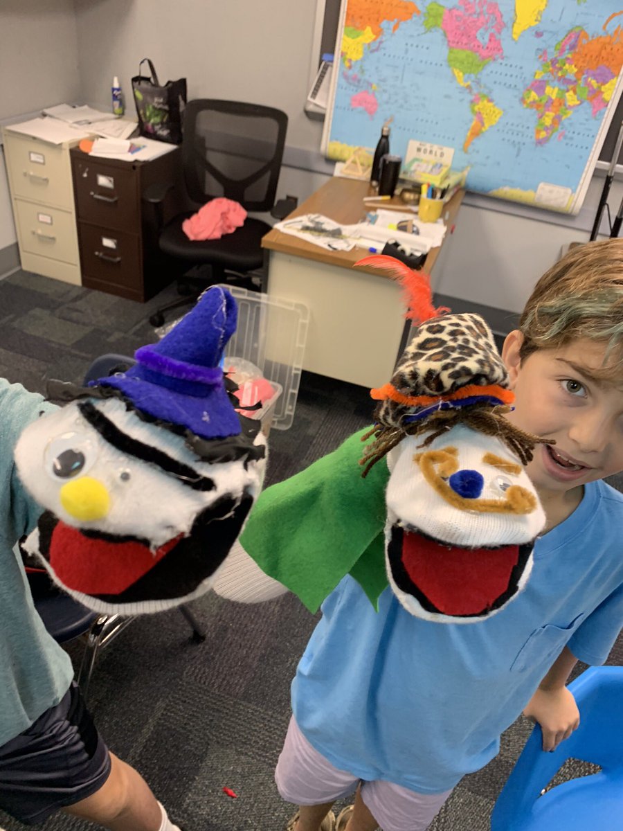 AmyTAD's tweet image. Marco Polo puppets for Readers Theater #mclean #summeredge