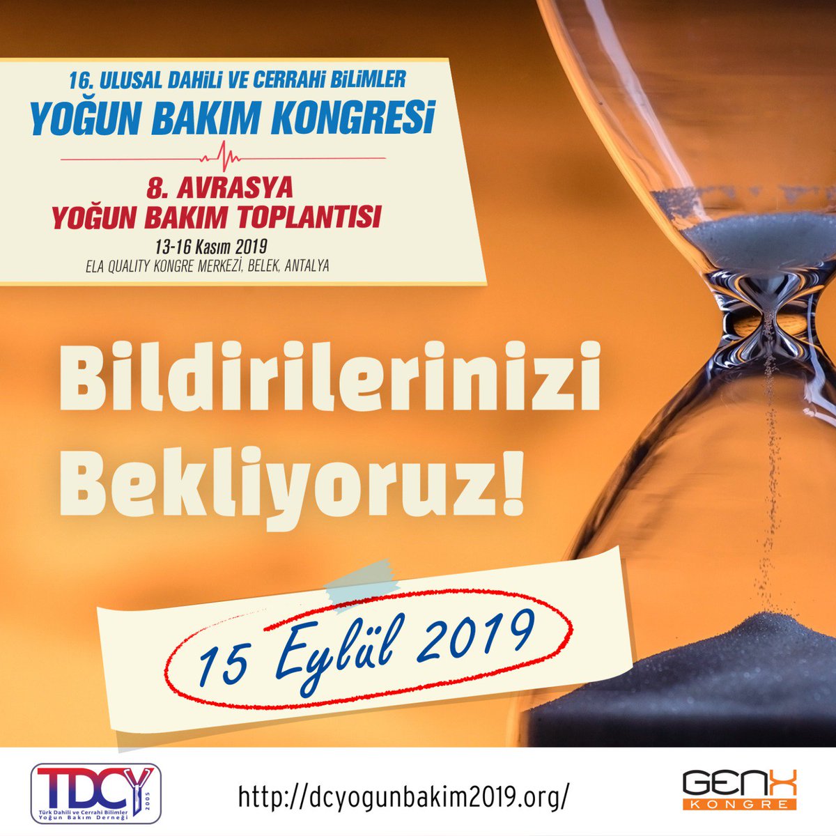 Looking forward to your abstracts ! deadline is 15 Sep 2019 <a href="/turkishintensiv/">Türk Yoğun Bakım Uzmanları Derneği (TÜYUD)</a> #ICU #Congress