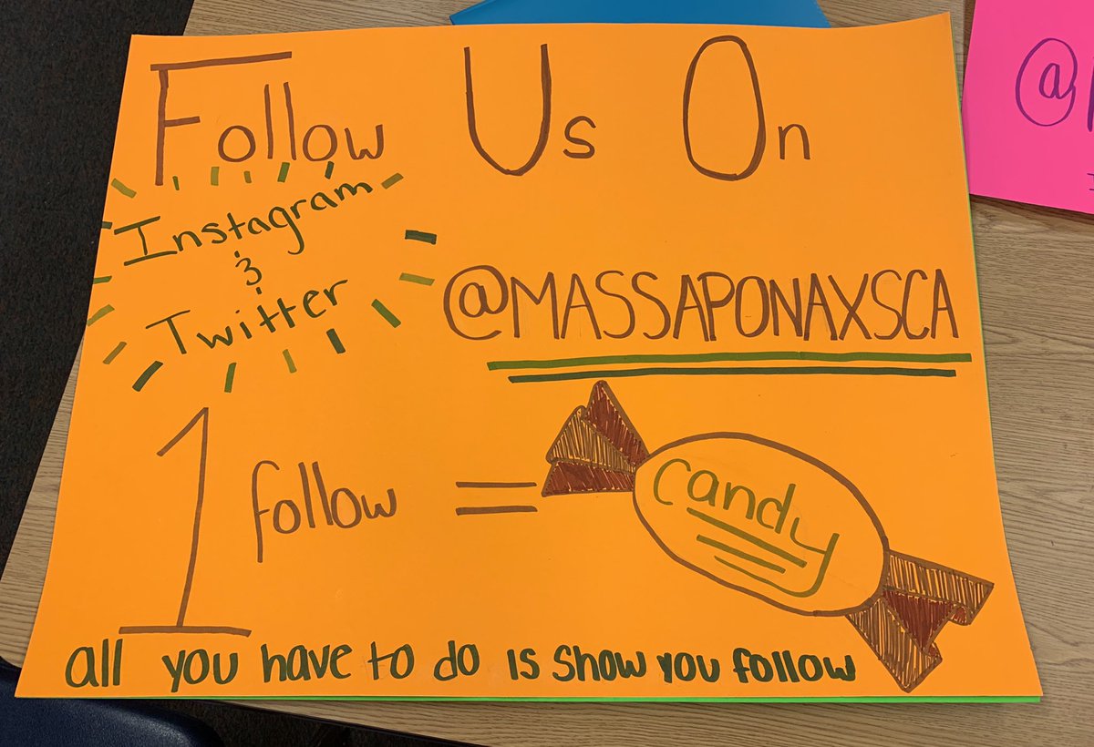 Once school starts we will have a table set up where you can receive a piece of candy if you show us you follow our instagram/twitter!