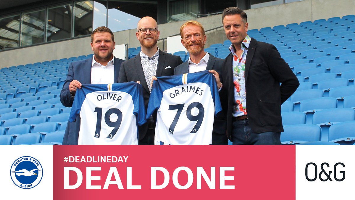 OandG's tweet image. BREAKING DEADLINE DAY NEWS: O&amp;amp;G signs another two-year partnership deal with @OfficialBHAFC 🔵⚪️📝🏆 

Read more: bit.ly/2YR8NKZ

#DeadlineDay #BHAFC #bbcfootball