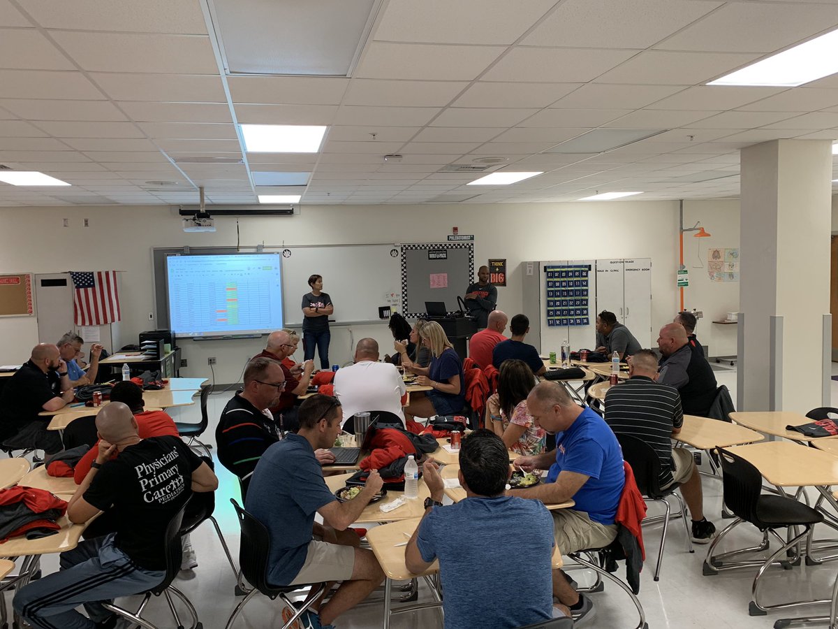 SouthFMHS's tweet photo. COACHES MEETING 2019-2020. Safety and supervision is our top priority and we want to make sure student-athletes are safe and monitored closely. @SFMHSWolfpack #studentssupportstudents https://t.co/UkXyU7hRm6