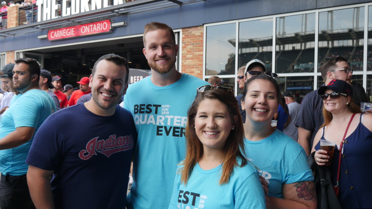 RocketCareers's tweet photo. Cleveland team members celebrated our BEST QUARTER EVER at an @Indians game yesterday! #BestQuarterEver โพ๏ธ๐คฉ๐ฅ https://t.co/6RiWLptq5Z