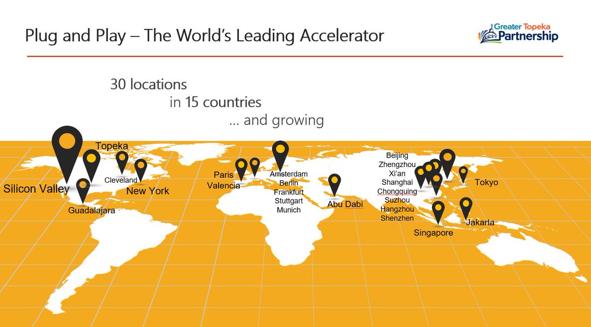 Topeka is now one of 30 locations in 15 countries that can support a company's need to lead and innovate on a global scale! #StartupCity
