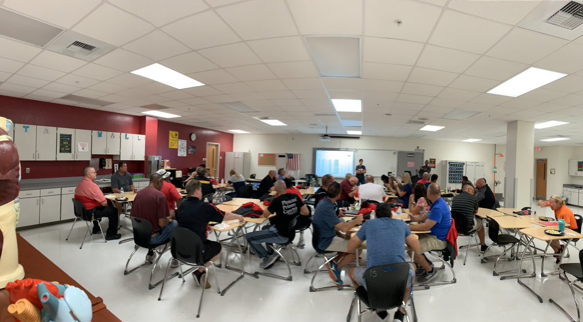SouthFMHS's tweet photo. Meeting of the minds! COACHES MEETING 2019-2020. School spirit is at the forefront. Take pride in who we are and what we stand for. @SFMHSWolfpack #studentssupportstudents https://t.co/iFLGTuFBDl