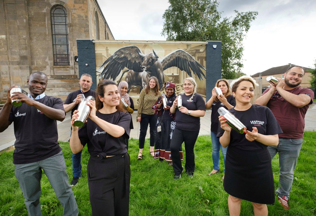 ScotGovFairer's tweet photo. “This project is an innovative example of how the private sector can play their part in supporting people who have come to Scotland as refugees into employment."
Communities Secretary @ClydesdAileen congratulations graduates of the #DiageoLearningforLife Hospitality programme https://t.co/DYKcoggWsK