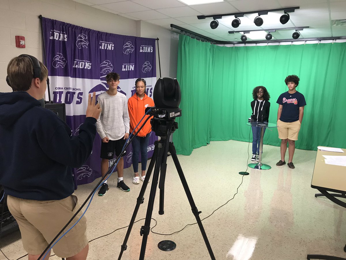 CHSPrideTV's tweet photo. We’re learning how a live TV studio works and getting ready to produce live broadcasts. Stay tuned... we’ll be streaming live right here on Twitter! @CHSLionNation @MCPSCTE #highschoolbroadcasting https://t.co/1iZ3AJKKM9