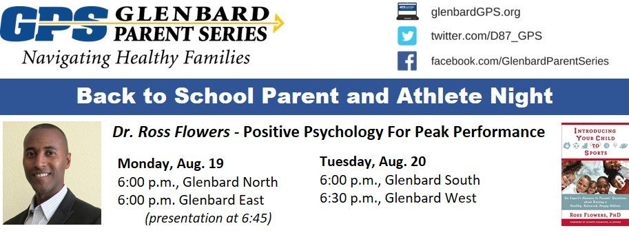 GPSParentSeries's tweet photo. Mark your calendar for back-to-school parent &amp; athlete nights. Assistant Principals for Athletics will discuss important policy at these meetings. Also, in partnership with Glenbard Parent Series internationally recognized sports psychologist Ross Flowers will speak. https://t.co/FjLOJtK2CM