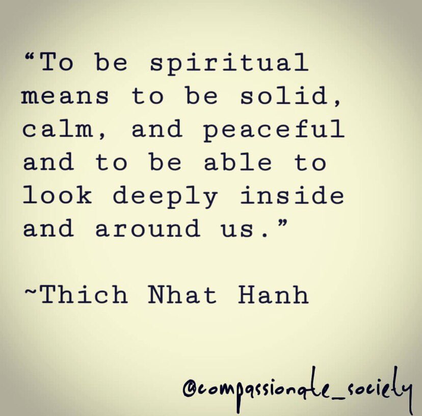 BuddhaBrian's tweet photo. To Be Spiritual Means To Be Solid, Calm, And Peaceful And To Be Able To Look Deeply Inside And Around Us.” @ThichNhatHanh #ThichNhatHanh
#ToBeAwake #ToBeCalm #ToAwaken
#Peace #Peaceful #InnerPeace #Joy #Spirituality #Solid #Awareness @compassions https://t.co/NBdbSfojKH