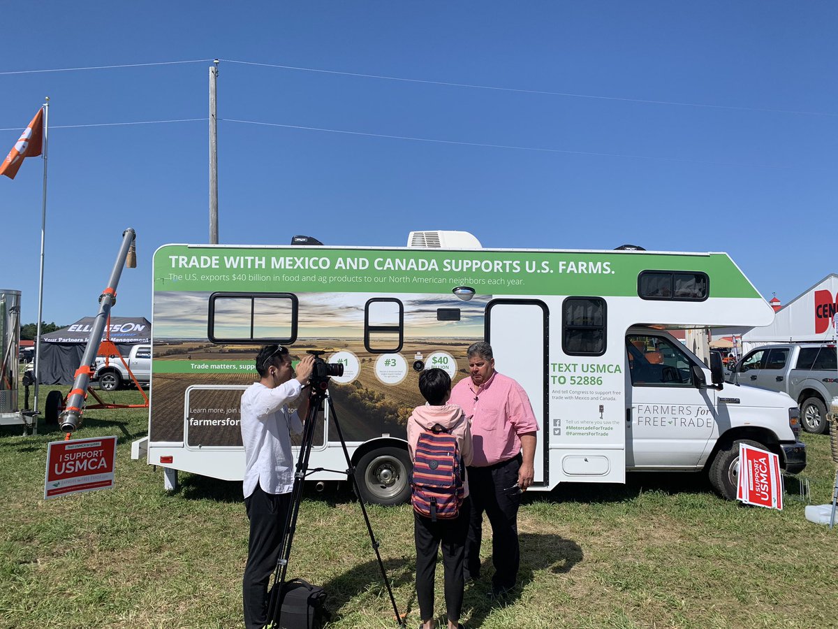 JosieLonetti's tweet photo. Trade is vital to agriculture @kevinpaap speaking with Chinese media team! #farmfest19 https://t.co/pYmoGgpXiO