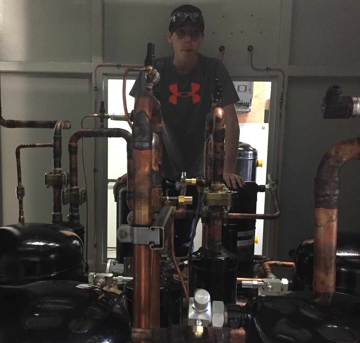 CANS_BFY's tweet photo. #BFYStudent, Riley has been learning lots working with mentor, Blair Calnen on the job at Rondeau's Refrigeration. Thanks to Blair, Rondeau's and @CCRCE_NS for helping us give Riley this experience working in trades! https://t.co/loMZNio767