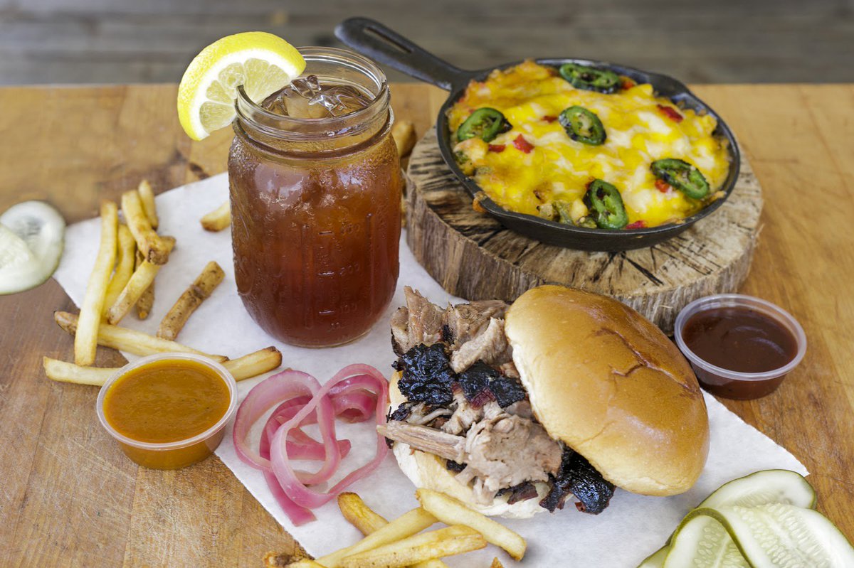 There's nothing like a pulled pork sandwich and a cold glass of sweet tea. Our award-winning jalapeno mac &amp; cheese is just a bonus! 😉