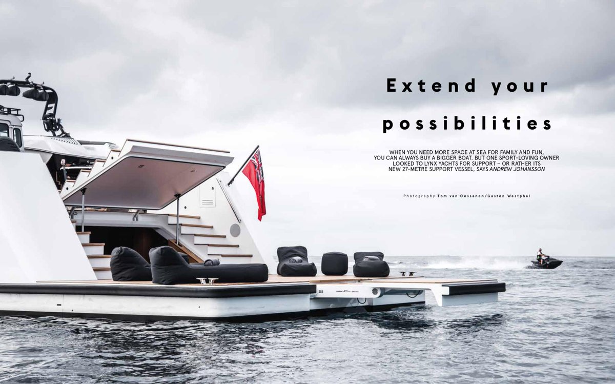 AJ_Superyacht's tweet photo. Want a little more space on your #yacht? Rather than scaling up, why not consider @LynxYachts' #YXT24Evolution? Pick up the August edition of @boatint to find out what I think of this new model. #shadowvessel #superacht #support #tenders #toys #timetoplay #extraspace #dutch https://t.co/SQWC6pTVtd