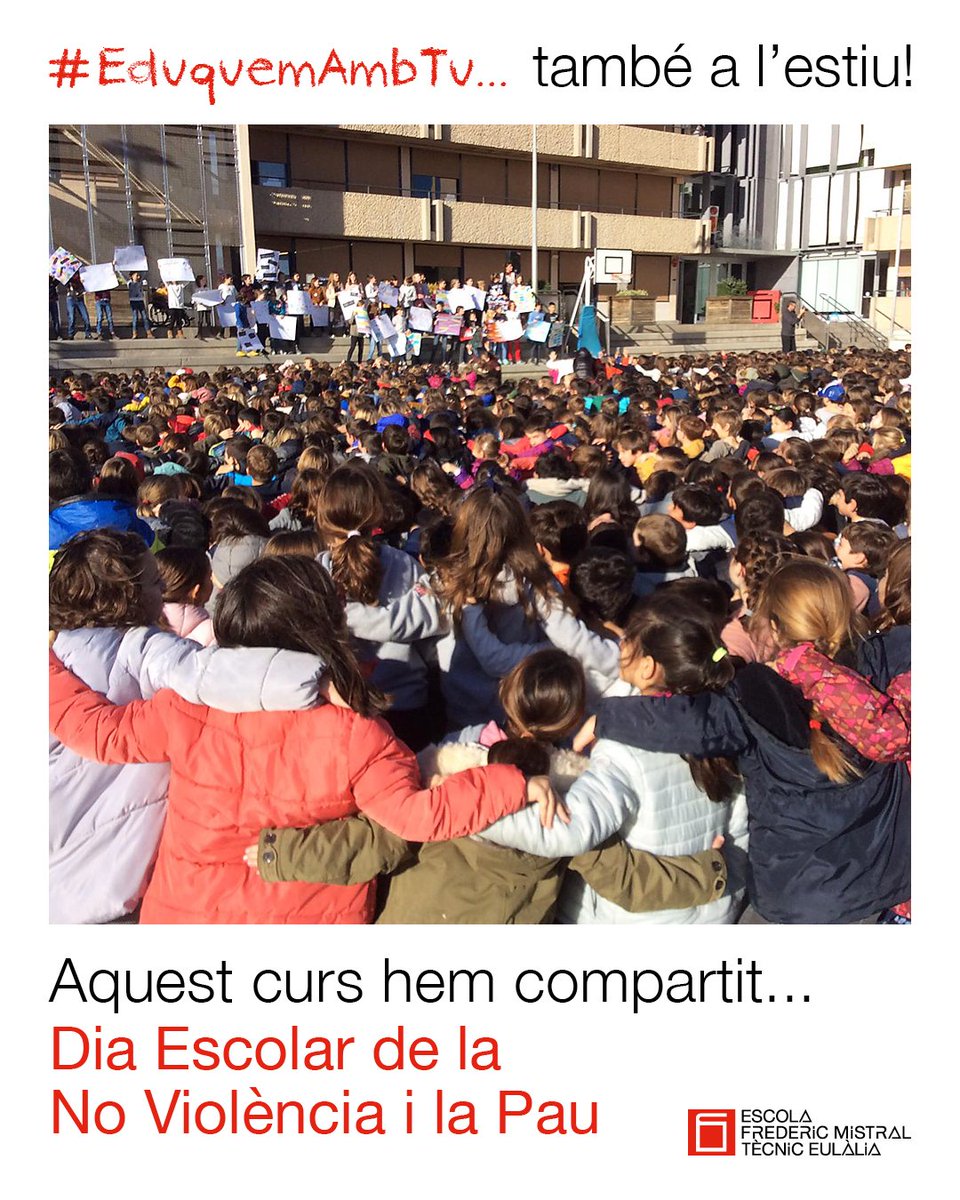 EscolaFMTE's tweet photo. El Dia Escolar de la No Violència i la Pau (DENIP) a l'escola el vam treballar amb "Imagine", de John Lennon, composta per reivindicar un món en pau. La lletra va servir als alumnes per imaginar què poden fer perquè l'escola, sigui un espai de no-violència i de pau #EduquemAmbTu https://t.co/XhVdFZu8wY