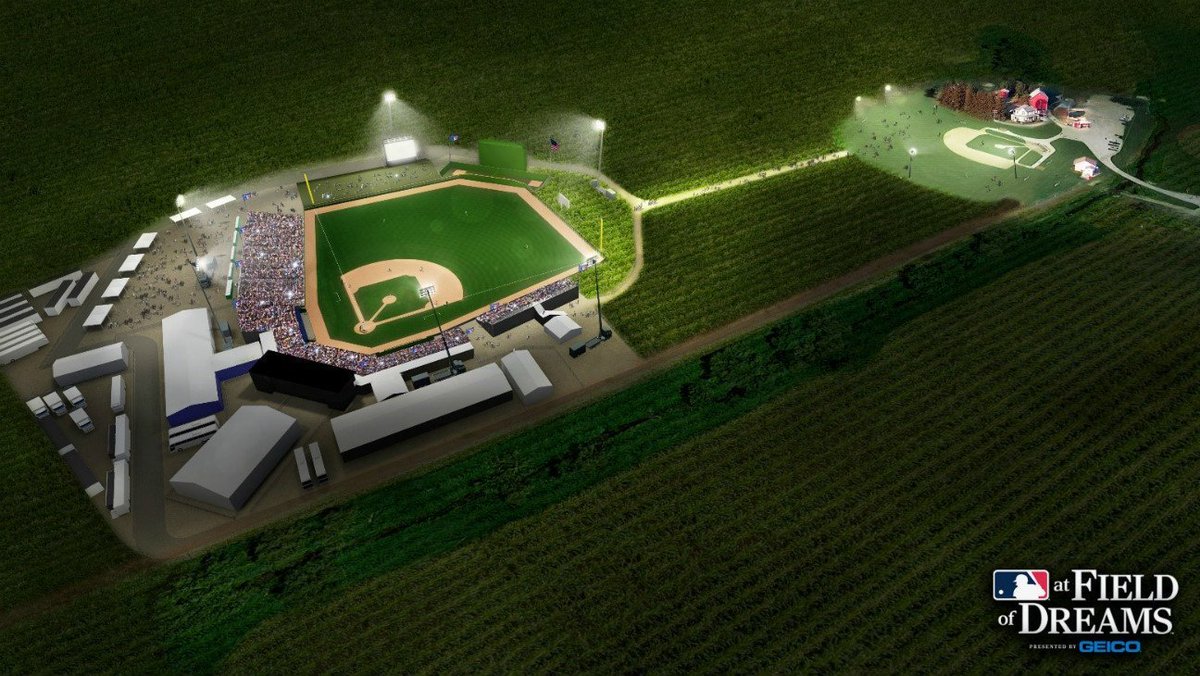 thehighbutton's tweet image. The @Yankees and @whitesox will play a real MLB game at the Field of Dreams movie site on August 13 Next Year. The MLB maybe taking a page out of The NHL Winter Classic?? #TheHighButton