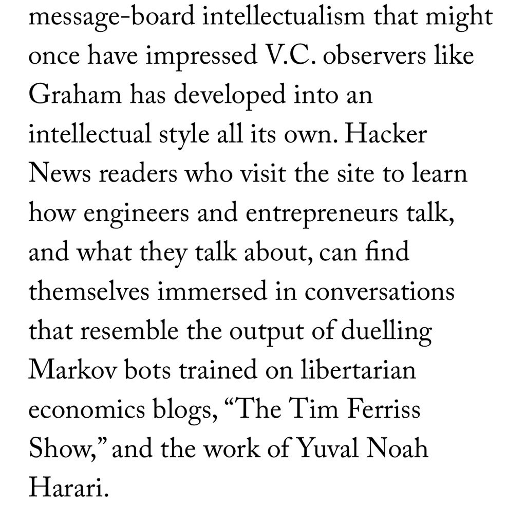 buzz's tweet photo. I’ve often struggled to precisely describe Hacker News’s particular brand of obnoxiousness,  but this pretty much nails it. https://t.co/NscjV0Ao5c https://t.co/hv03FjGG5e