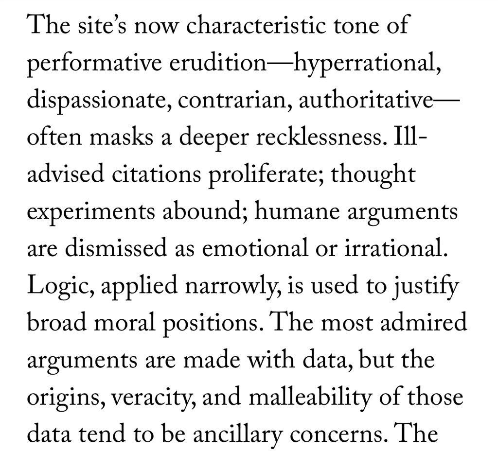buzz's tweet photo. I’ve often struggled to precisely describe Hacker News’s particular brand of obnoxiousness,  but this pretty much nails it. https://t.co/NscjV0Ao5c https://t.co/hv03FjGG5e