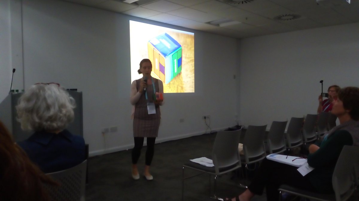 gmboland1's tweet photo. Marjon Verboom @Amerpoort presents on #griefcube for people with ID at Future4All world congress @iassidd19 in Glasgow https://t.co/Wf74aPp8af