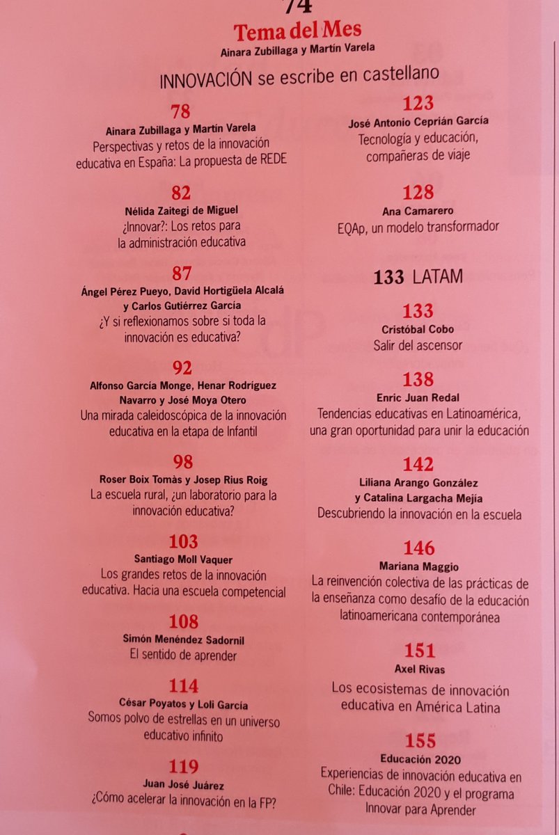 #500 <a href="/CuadernosP/">Cuadernos Pedagogía</a> "INNOVACION se escribe en castellano" <a href="/Cotec_Innova/">Fundación Cotec</a>
<a href="/trilemaedu/">Fundación Trilema</a> #NelidaZaitegi <a href="/Angel_P_Pueyo/">Ángel Pérez Pueyo</a> <a href="/dhortiguela1/">DAVID HORTIGÜELA</a>
#RoserBoix <a href="/smoll73/">Santiago Moll</a> 
<a href="/jaceprian/">Jose Antonio Ceprian</a> <a href="/cristobalcobo/">Cristobal Cobo</a> <a href="/arango_liliana/">Liliana Arango</a> <a href="/marianamaggio/">Mariana Maggio</a> <a href="/arivas7/">axel rivas</a> <a href="/Educacion2020/">Educación 2020</a> <a href="/cpoyatos/">César Poyatos Dorado @cpoyatos.bsky.social</a> <a href="/JuanJoseJuarez/">Juan José Juárez</a> #EnricJuanRedal...y más