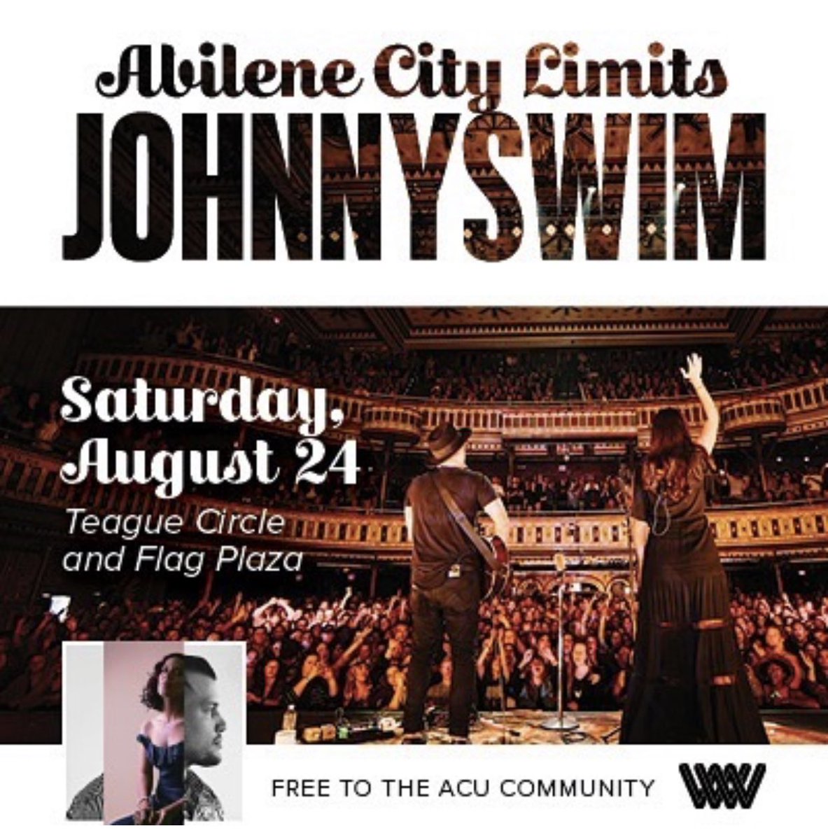 Just in case if you’re unaware who will be performing at this year’s Abilene City Limits. Hey, #ACU23 you’re in for a good one. JOHNNYSWIM will be performing! You definitely don’t want to miss out on this!