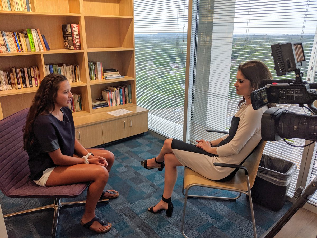 MHAOKLA's tweet photo. .@sophiepazzo is stressing the importance of our TeenScreen wellness screening right now with @laurene_kjrh of @KJRH2HD. Sophie is amazing! #mentalhealth #seeme #teenscreen #endstigma https://t.co/4DHmRnKTnr