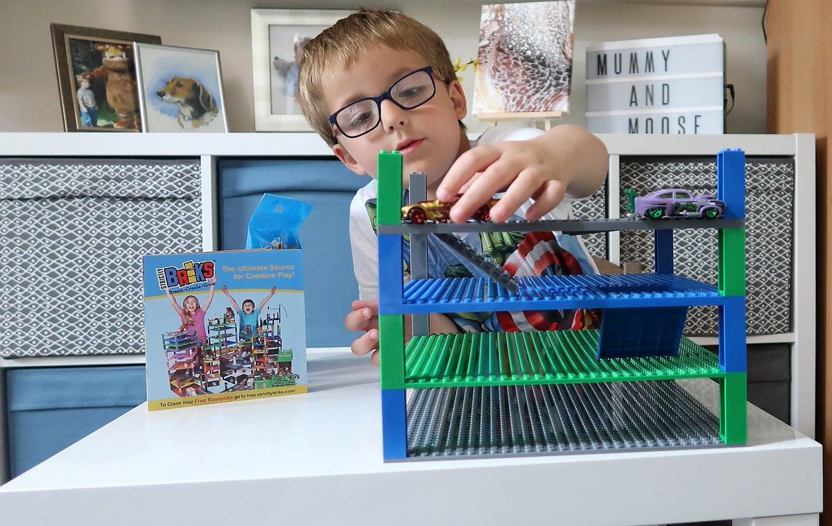 StrictlyBriksUK's tweet photo. The Strictly Briks Classic Trap and Gap is a set of stackers and base boards with ramps and trap doors. Moose immediately grabbed his toy cars. He wanted his Strictly Briks set to act as a garage/car park. https://t.co/BtVNLPWTf8 @mummyandmoose https://t.co/9aRX2xWuvZ
