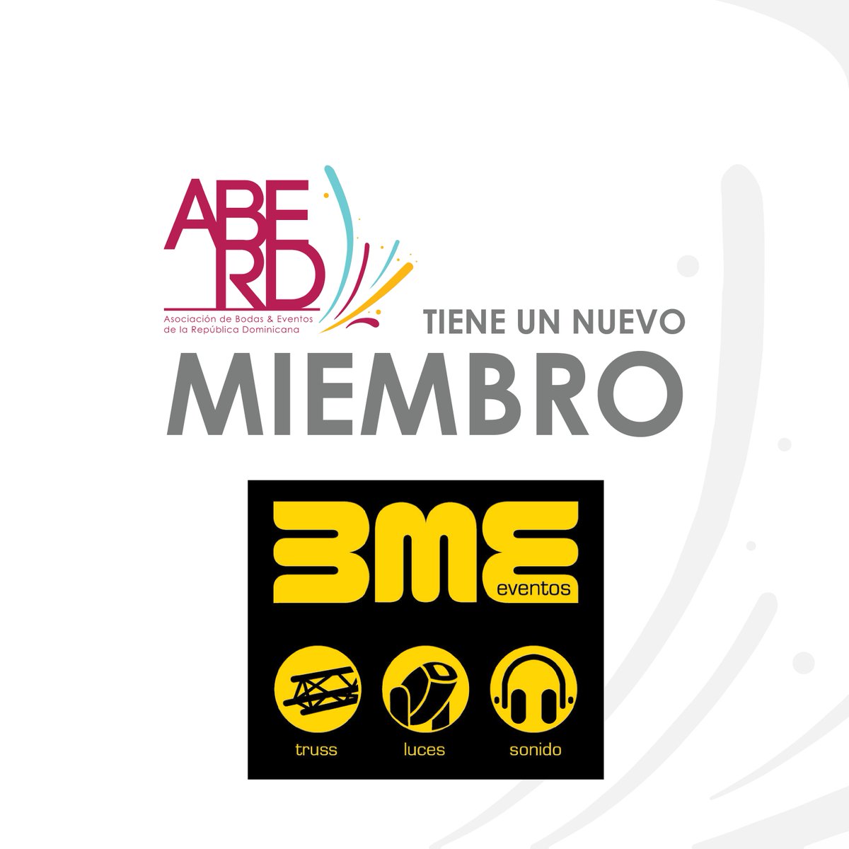 ABERD_org's tweet photo. Gracias BM Eventos por formar parte #ABERD💪🏼 ¡Estamos muy felices de darle la bienvenida oficial a este gran familia!
•
•
•
#weddingplanner #weddingsindominicanrepublic #dominicanwedding #destinationwedding #calidadABErd #bodadestino #puntacanawedding #zonacolonialrd https://t.co/P1hi2hpng2