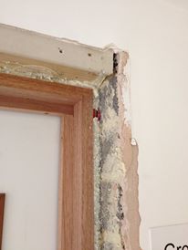FDSafetyWeek's tweet photo. Do any of your fire door frame surrounds look like this? Don't just check the door, check the whole installation. #firedoors #FireDoorSafetyWeek2019 https://t.co/pmfo2OkFva