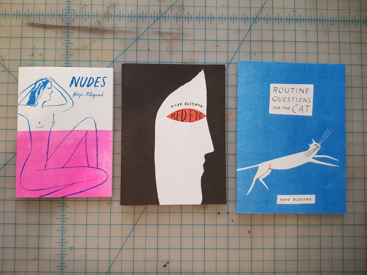 Kaye Blegvad is one of those artists who applies her spare, elegant sensibility to everything she touches. Its playful, erotic, and at times sharply introspective without ever losing its sense of humor. Beautiful little risographed zines.  @kayeblegvad