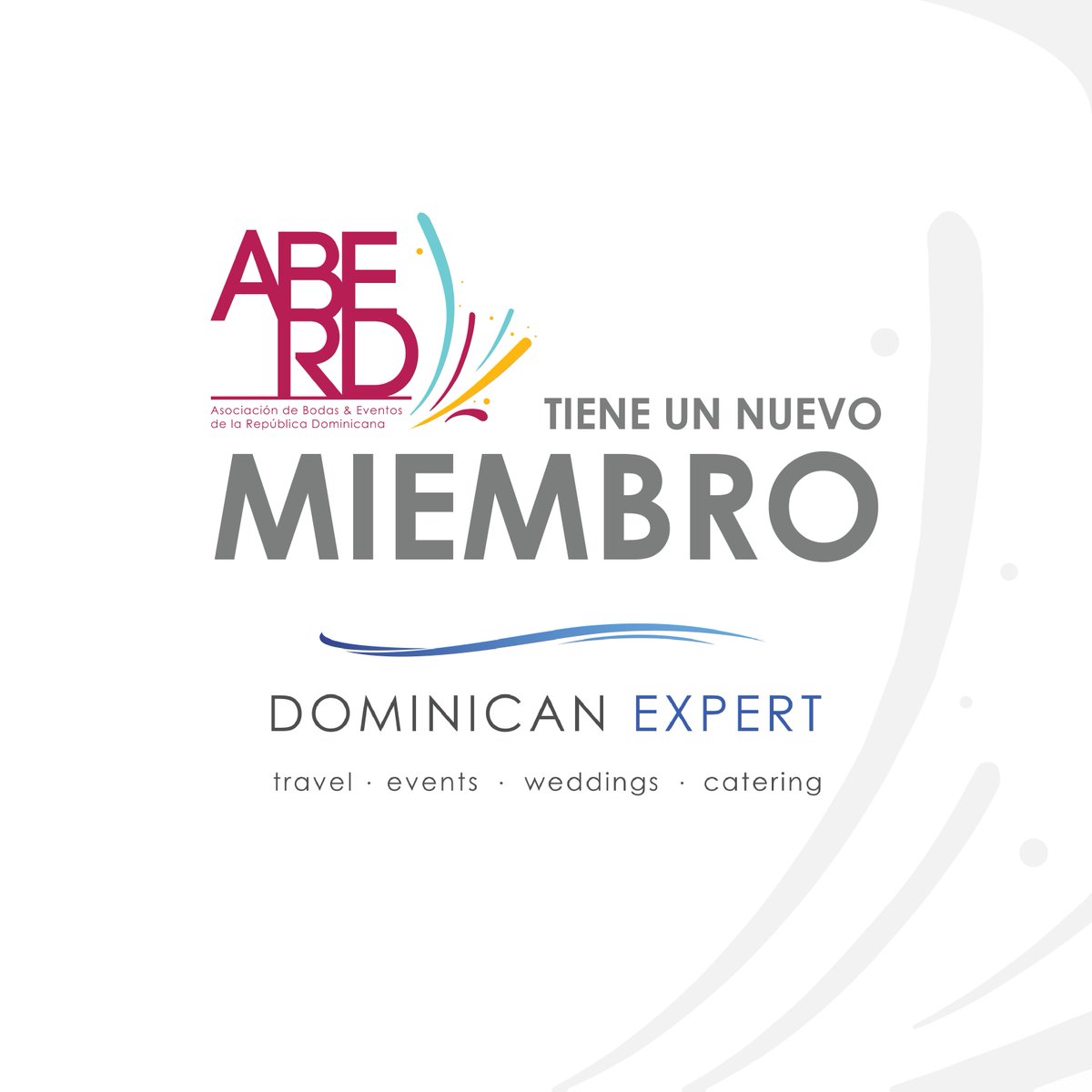 ABERD_org's tweet photo. Hoy queremos darle la bienvenida a Dominican Expert💪🏼 ¡Estamos muy felices de que formen parte de la familia #ABERD!
•
•
•
#weddingplanner #weddingsindominicanrepublic #dominicanwedding #destinationwedding #calidadABErd #bodadestino  #puntacanawedding #zonacolonialrd https://t.co/NOQ7LM46sN