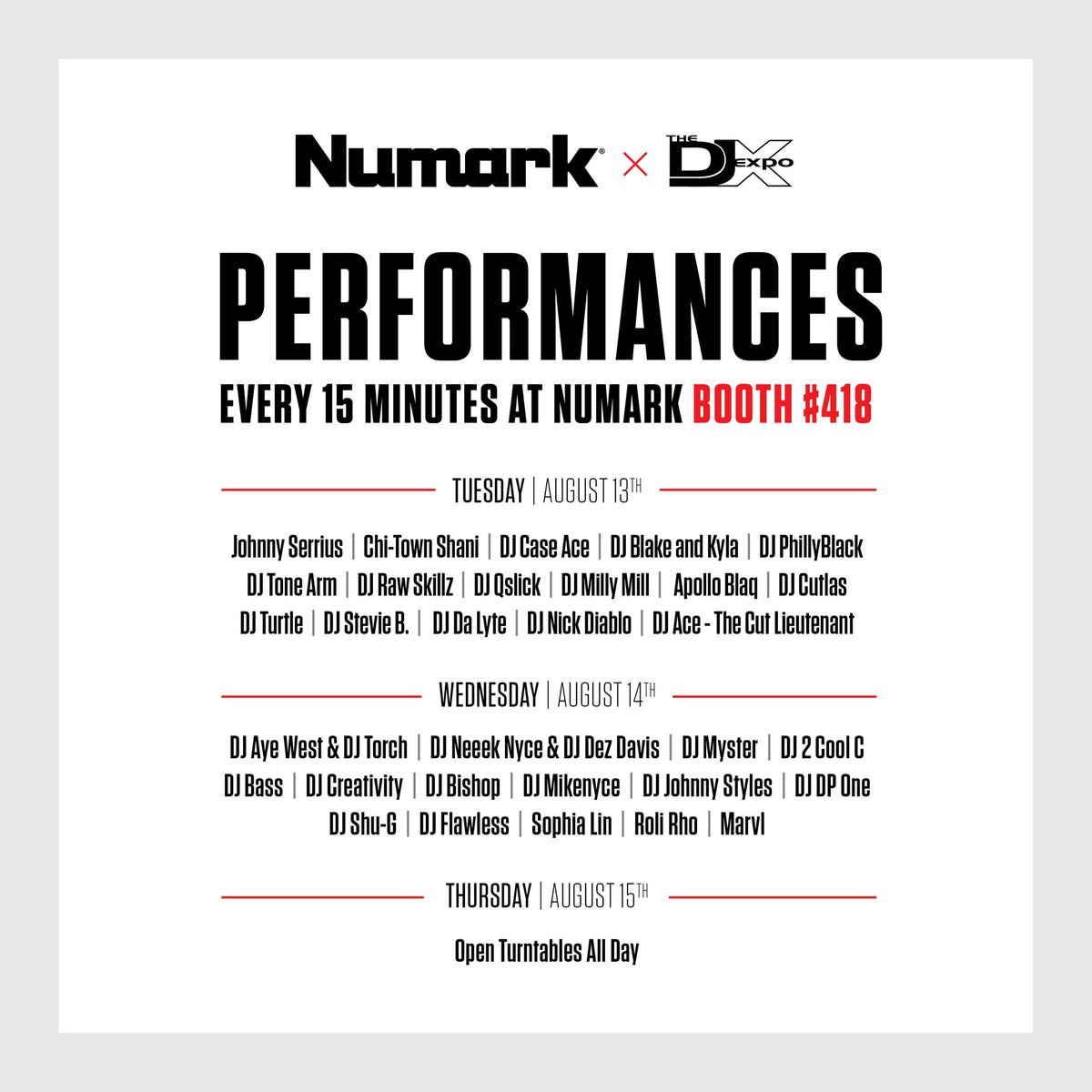 NoiseAcademyuk's tweet image. RT DJTimesMag: RT Numark: We have a squad of DJs spinning at the Numark booth at #djexpo2019 located inside the Harrah’s Resort in Atlantic City, NJ. Stop by our booth and meet #teamNumark and try out the #NumarkScratch!