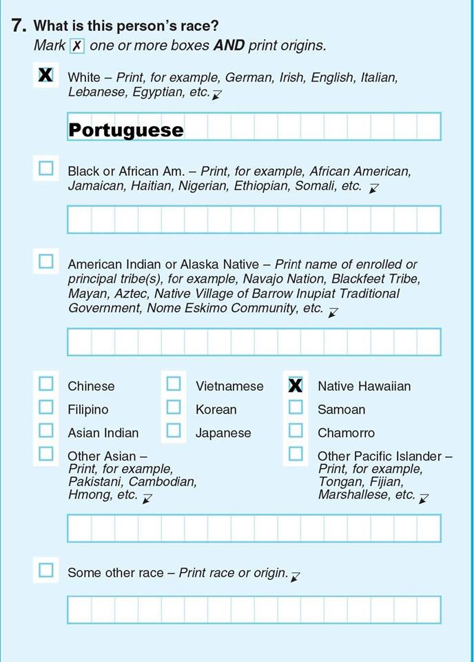 PALCUS's tweet photo. PLEDGE to Write to "Portuguese" on Question #7!
Check off as many races and write in as many ancestries (up to 6) as applies to you and to each person in your household. 
To see more examples of possible responses, go to https://t.co/0KTuLxKQVf
#MakePortugueseCount
#PALCUS https://t.co/usmChIde8E