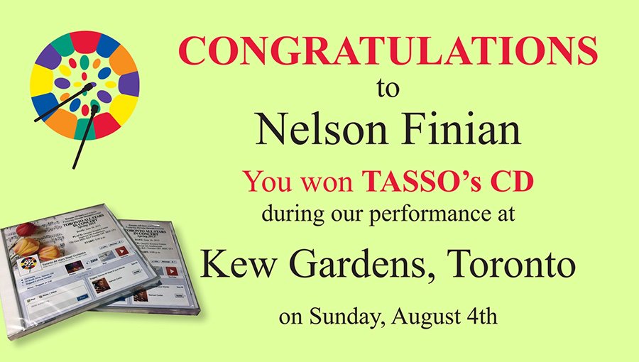 torontoallstars's tweet photo. Congratulates Nelson Finian on winning the competition for our CD @torontoallstars Kew Gardens performance on Sunday August 4th @BeachVillageBIA
@TorontoBeaches #TASSOSteelPan #youthmusic #steelpan #Toronto #TOparks #TObeaches #IfCanadaRuledTheWorld #HappyBirthdayShawn https://t.co/Mqfznp1fk8