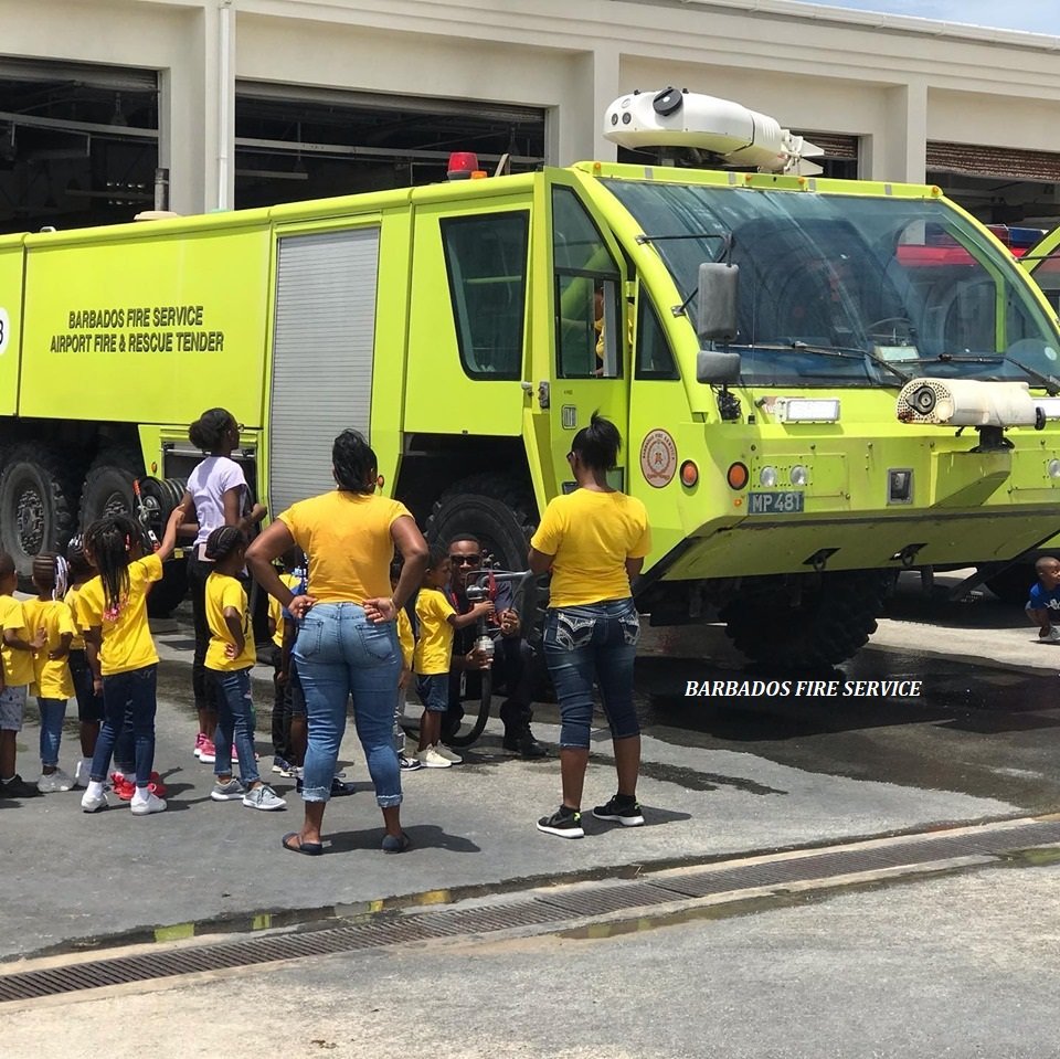 K and K Child Care Service Summer Camp made a visit to the Airport Fire Station. The campers were able to learn about aerodrome fire and rescue as well as see aircraft arriving and departing Grantley Adams International Airport (GAIA). #Barbados #BarbadosFireService #SummerCamp