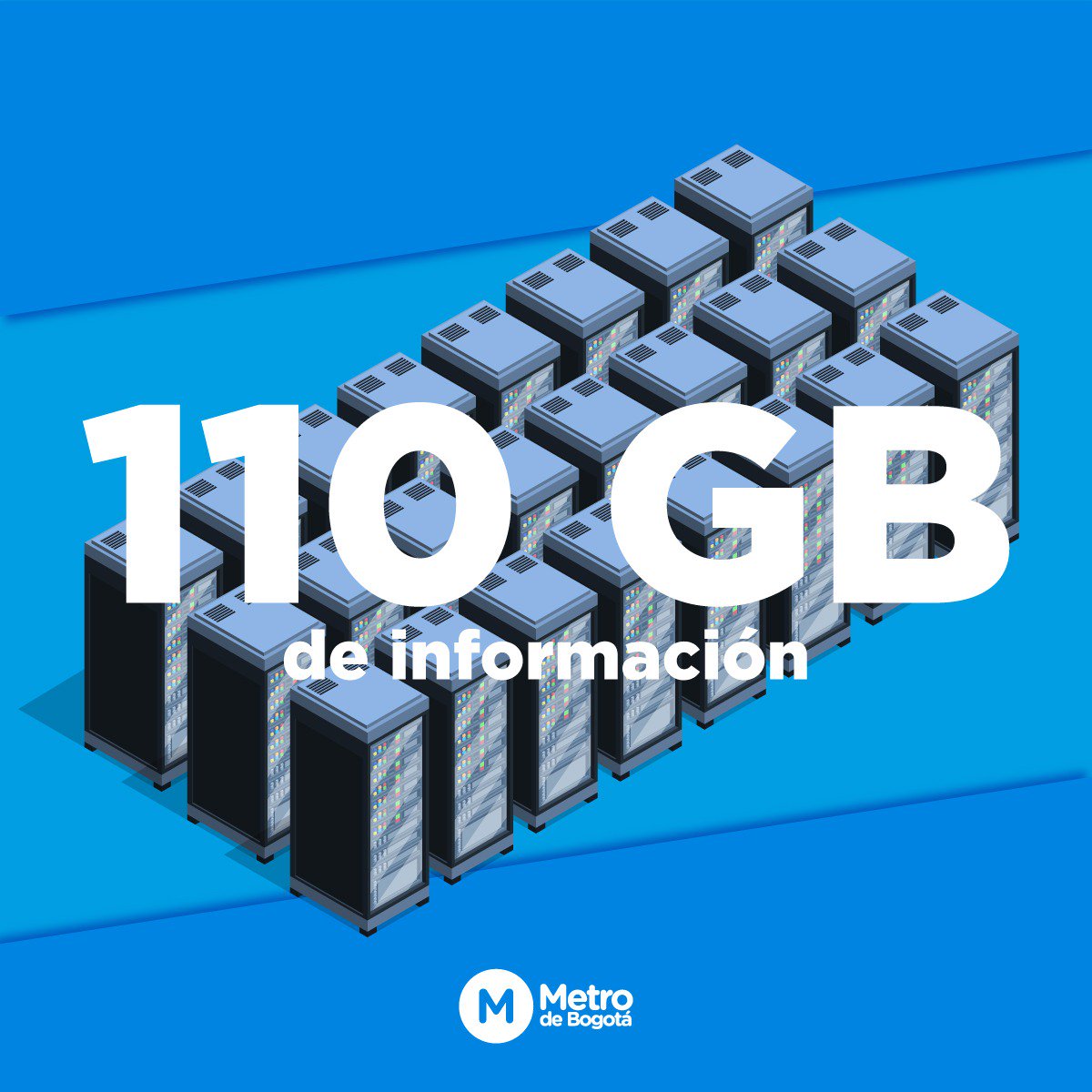 Bogota's tweet photo. Este #CuartoDeDatos está disponible en nuestra página web https://t.co/fgMx3wzvTz desde el 24 de agosto del 2018 y su contenido pesa 1⃣1⃣0⃣ GB aproximadamente.
https://t.co/Nk5K8dj3Pz
#ElMetroSinCarreta
#Subámonos https://t.co/APuSXq9fGL