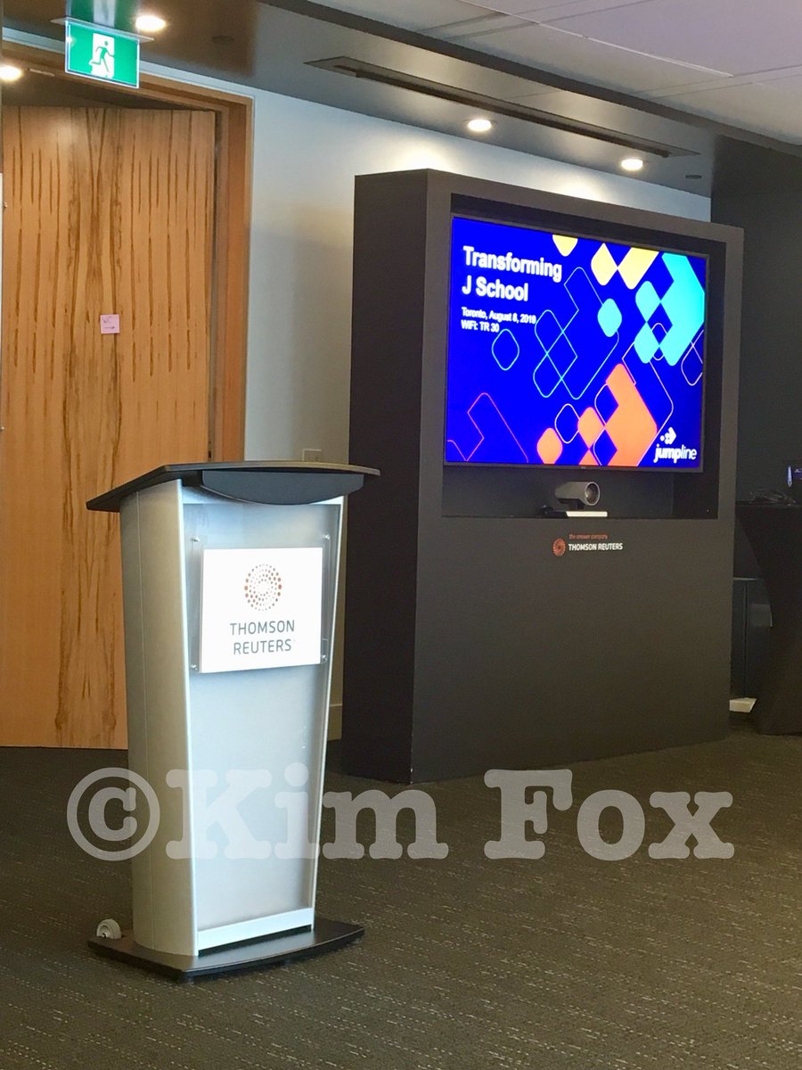 KimFoxWOSU's tweet photo. Excited to be a part of the #transformjournalism wksp today at @thomsonreuters in Toronto. @JumplineJ #aejmc19 https://t.co/p2Gn41fJpG