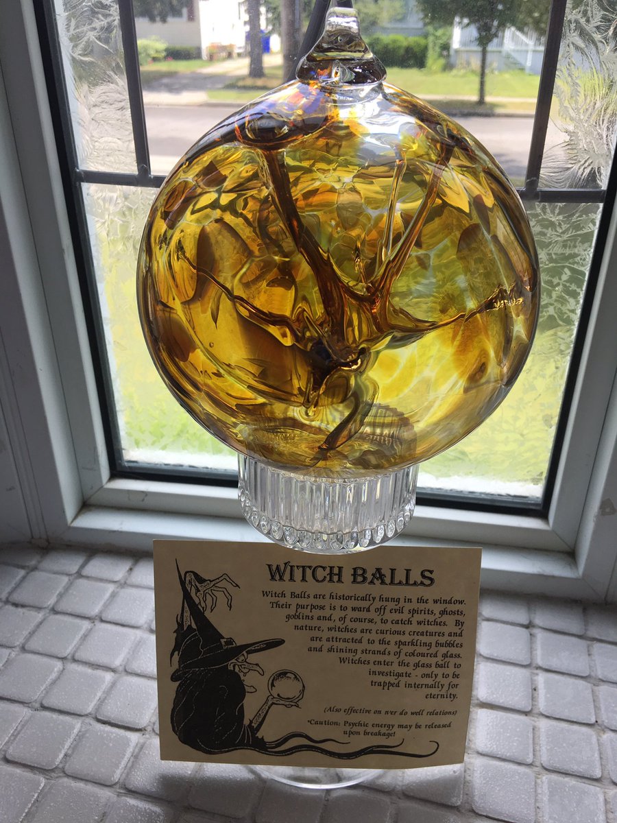 urangelb's tweet photo. My most prized possession from Salem Massachusetts - Gold Witch Ball! Yes, I’m totally hooked 🔮 #witchcraft #witchlore https://t.co/LmkPMA4kkc