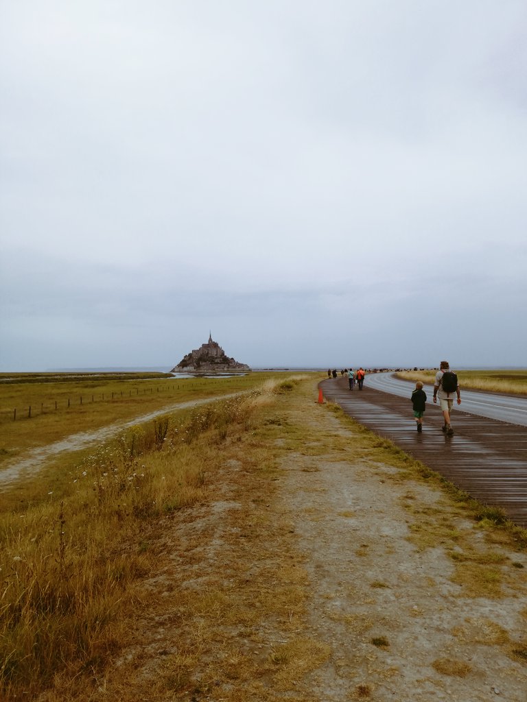 Hier, nous sommes enfin arrivés au Mont-Saint-Michel après 7 jours de marche depuis Rennes. 3 bivouacs sauvages, 1 chez l'habitant, 1 ferme et 1 camping. Plus de 100 km en charge pour Sacha. Région de Bretagne très peu peuplée, peu de commerces ouverts. Prochaine étape Saint-Malo