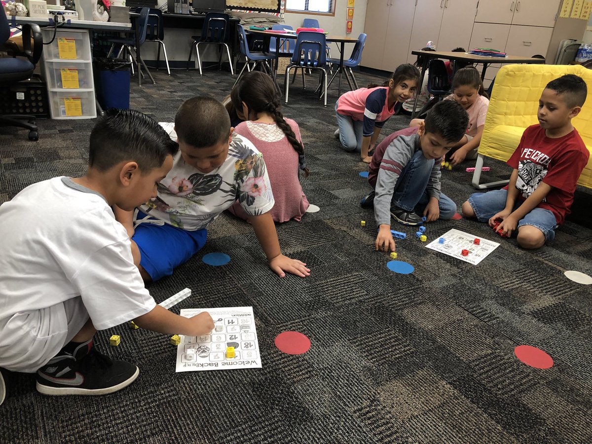 _Mrs_Cortez's tweet photo. Math review (addition bump) going on in Room 1. Students are having fun and working well together! #ruthgrimesrams #cjusd https://t.co/C7vwkHOBkZ