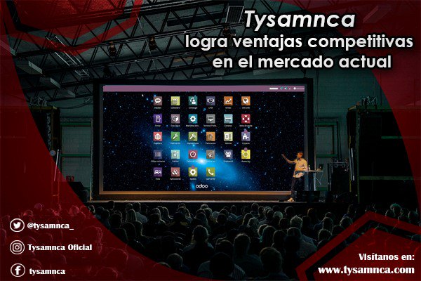 Tysamnca_'s tweet photo. #8Ago Con Odoo ERP, #Tysamnca le permite a sus clientes lograr ventajas altamente competitivas, modernas, asequibles y compatibles con el mercado actual 👨💼
Para más información contáctenos al info@tysamnca.com o por los números (0212) 7519464/7519335 #FelizJueves https://t.co/63Q56Gyxe6