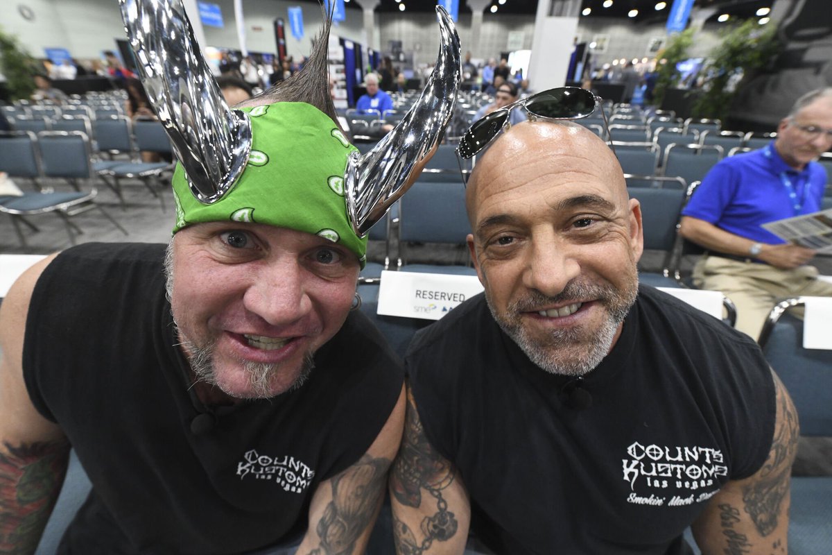 WESTEConline's tweet photo. #TBT to when we had "Horny" Mike Henry and Kevin Mack of @countskustoms ready to take the stage at #WESTEC17. Who will you meet this year? Click here to find out: https://t.co/1iUSMHrG70 https://t.co/mll9iTWaLh