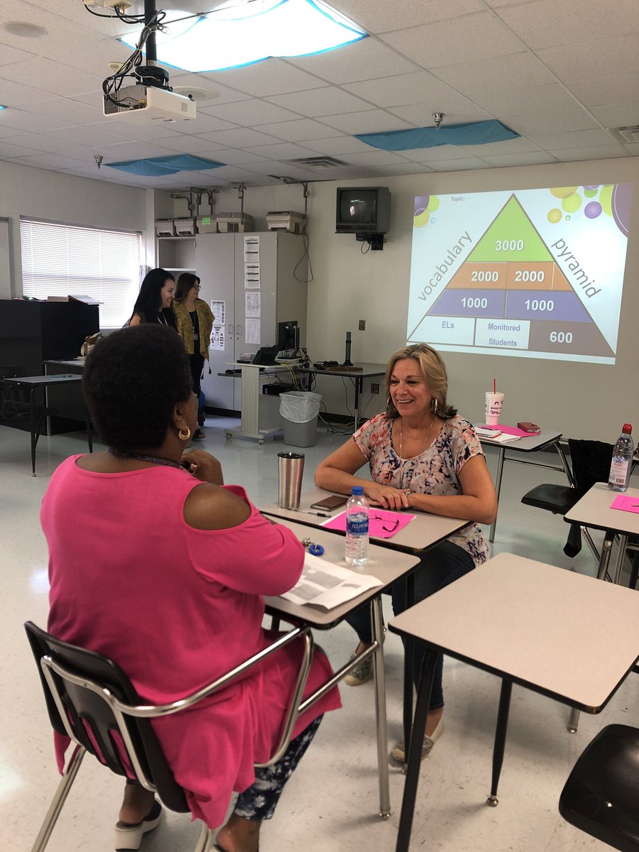 paopineda's tweet photo. DISD teachers take seriously learning all about our multilingual learners!!! Rocking the ELs vocabulary pyramid game @BroncoELs @DISDBroncoPride #DISDMultilinguals #DISDLeadingAndLearning #ELs #ELLs #multilinguallearners https://t.co/TD0qwCrFB2