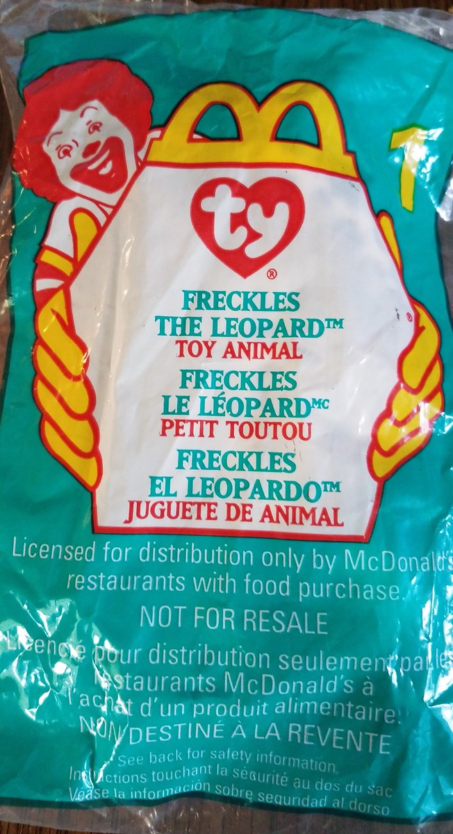 freckles the leopard beanie baby mcdonalds 1999