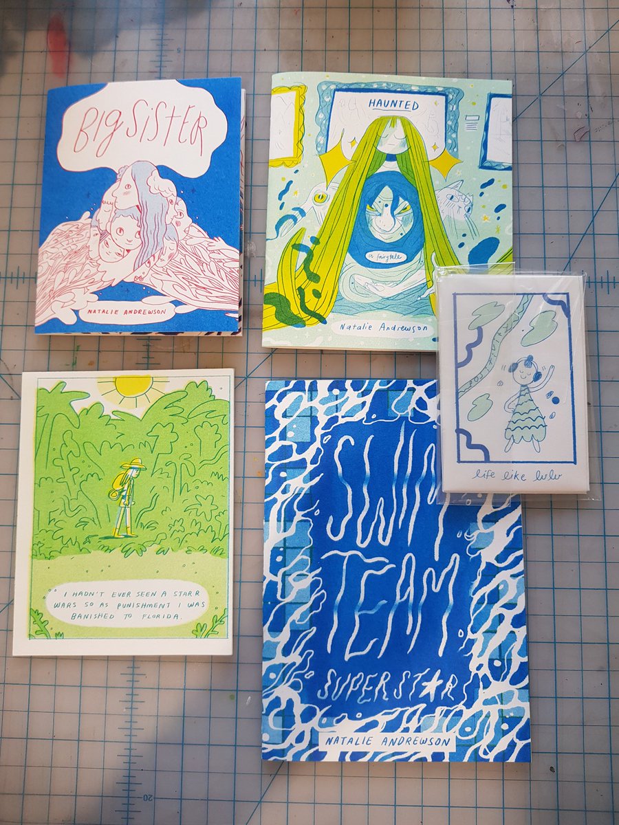 Natalie Andrewson's work with risography and experiments with zine formats has had a huge influence on me, and I feel SO lucky to have befriended her irl. I'm so excited to see what she makes next!  @natAndrewson